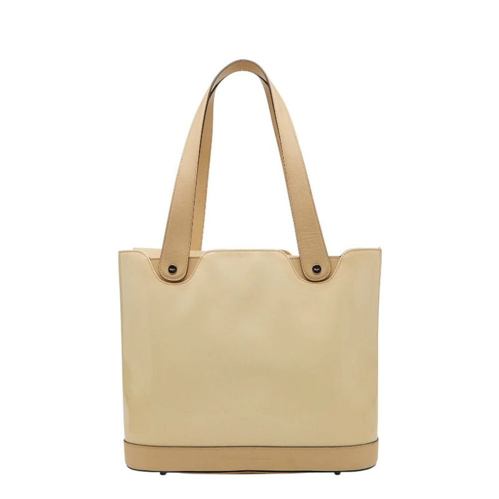 Salvatore Ferragamo handbag Ivory White Beige Cream enamel leather